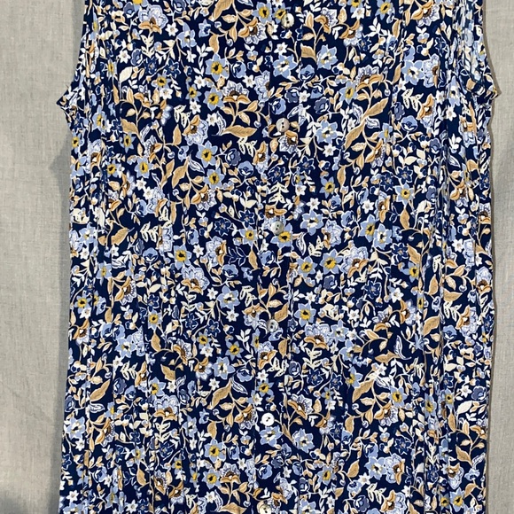 J. Jill Blue and White Floral Midi Dress - Picture 3 of 4